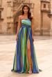 Picture of: Strapless Print Chiffon A-Line Gown in Multi, Style: 33690, Main Picture
