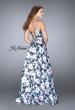 Picture of: Long Flower Print Mikado A-line Prom Dress in Print, Style: 24717, Back Picture