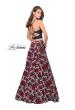Picture of: Two Piece Denim A-line Dress with Floral Print Skirt in Multi, Style: 25789, Back Picture