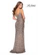 Picture of: Fully Sequined Floor Length Dress with Scoop Neck in Multi, Style: 28482, Back Picture