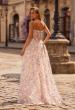 Picture of: 3D Floral Corset A-Line Prom Gown with High Slit in Multi, Style: 33409, Back Picture