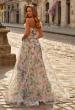 Picture of: Floral Print A-Line Gown with Sweetheart Neckline and High Slit in Multi, Style: 33516, Back Picture