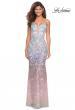 Picture of: Floor Length Fully Beaded Rainbow Ombre Prom Gown in Multi, Style: 27609, Detail Picture 1