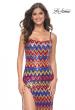 Picture of: Zig Zag Print Sequin Dress with High Slit in Multi, Style: 32006, Detail Picture 1