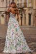Picture of: Floral Print A-Line Chiffon Gown with High Slit in Multi, Style: 33450, Detail Picture 1