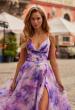 Picture of: Floral A-Line Gown with Plunging Neckline in Multi, Style: 33606, Detail Picture 1