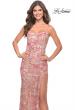 Picture of: Print Sequin Dress with High Slit and Strappy Back in Multi, Style: 31528, Detail Picture 2