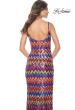 Picture of: Zig Zag Print Sequin Dress with High Slit in Multi, Style: 32006, Detail Picture 2