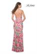 Picture of: Beautiful Rose Lace Print Stretch Gown with V Neck in Multi, Style: 32095, Detail Picture 2