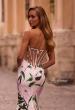 Picture of: Floral Print Stretch Jersey Dress with Sheer Corset Back in Multi , Style: 32752, Detail Picture 2