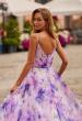 Picture of: Floral A-Line Gown with Plunging Neckline in Multi, Style: 33606, Detail Picture 2