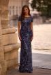 Picture of: Long Beaded Lace Dress with Sheer Neckline, Style: 29961, Main Picture