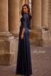 Picture of: Sequin Evening Gown with Knot Detail on Front, Style: 27930, Back Picture