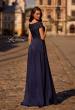 Picture of: Jersey Gown with Full Skirt and Lace Detail Top, Style: 29511, Back Picture