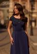Picture of: Jersey Gown with Full Skirt and Lace Detail Top, Style: 29511, Detail Picture 1