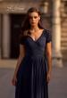 Picture of: Jersey Long Evening Dress with Short Lace Sleeves, Style: 29772, Detail Picture 1
