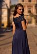 Picture of: Jersey Gown with Full Skirt and Lace Detail Top, Style: 29511, Detail Picture 2