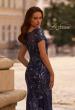 Picture of: Long Beaded Lace Dress with Sheer Neckline, Style: 29961, Detail Picture 2