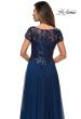 Picture of: Short Sleeve Metallic Lace Evening Dress with Chiffon Skirt, Style: 27924, Detail Picture 4