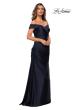 Picture of: Off the Shoulder Satin Evening Dress with Pleating, Style: 28103, Detail Picture 4