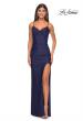 Picture of: Bustier Jersey Dress with Ruching and High Neckline in Navy Blue, Style: 32238, Detail Picture 1