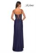 Picture of: Bustier Jersey Dress with Ruching and High Neckline in Navy Blue, Style: 32238, Detail Picture 2