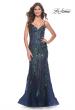 Picture of: Mermaid Sequin and Beaded Embellished Prom Dress in Navy, Style: 32049, Detail Picture 5