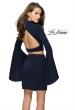 Picture of: Two Piece Bell Sleeve Jersey Dress with Open Back in Navy, Style: 26621, Back Picture