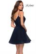Picture of: Rhinestone Fit and Flare Party Dress with Tulle Skirt in Navy, Style: 29336, Back Picture