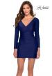 Picture of: Long Sleeve Party Dress with Ruching in Navy, Style: 29243, Detail Picture 1