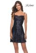 Picture of: Modern Skater Short Dress with Straight Neckline in Navy, Style: 30915, Detail Picture 1