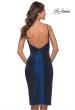 Picture of: Metallic Jersey Midi Dress with Unique Ruching and Slit in Navy, Style: 30937, Detail Picture 2