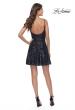 Picture of: Modern Skater Short Dress with Straight Neckline in Navy, Style: 30915, Detail Picture 6