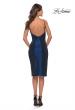 Picture of: Metallic Jersey Midi Dress with Unique Ruching and Slit in Navy, Style: 30937, Detail Picture 6