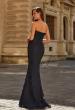 Picture of: Strapless Brocade Mermaid Gown in Navy, Style: 33539, Back Picture