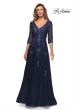 Picture of: Three Quarter Sleeve A-line Dress with Lace and Beads in Navy, Style: 28000, Main Picture