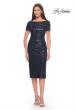 Picture of: Short Evening Dress with Intricate Beaded Sequin Design in Navy, Style: 30043, Main Picture
