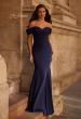Picture of: Chic Off the Shoulder Gown with Side Pleating in Navy, Style: 30846, Main Picture