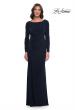 Picture of: Chic Jersey Long Dress with Ruffle Detail Skirt in Navy, Style: 30881, Main Picture
