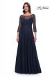 Picture of: Rhinestone Embellished A-Line Tulle and Lace Evening Dress in Navy, Style: 31235, Main Picture