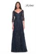 Picture of: Stunning Evening Gown with Lace Beaded Design in Navy, Style: 31719, Main Picture
