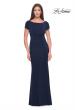 Picture of: Long Jersey Evening Dress with Rhinestone Details in Navy, Style: 31773, Main Picture