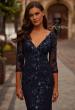 Picture of: Three Quarter Sleeve Sequin Lace Mother of the Bride Dress in Navy, Style: 31836, Main Picture