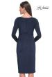 Picture of: Short Simple Jersey Dress with Flattering Ruching in Navy, Style: 31015, Detail Picture 10