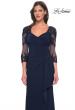Picture of: Lace and Net Jersey Gown with Illusion Sleeves in Navy, Style: 30384, Detail Picture 13