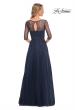 Picture of: Tulle A-line Evening Dress with Beading in Navy, Style: 24894, Back Picture