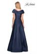 Picture of: Long A-Line Off the Shoulder Gown with Pockets in Navy, Style: 26877, Back Picture
