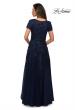 Picture of: A-line Lace and Tulle Evening Dress with Beading in Navy, Style: 28037, Back Picture