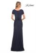 Picture of: Elegant Evening Gown with V Neck and Knot in Blue, Style: 29926, Back Picture