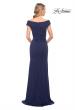 Picture of: Long Luxurious Jersey Off the Shoulder Evening Gown in Blue, Style: 30040, Back Picture